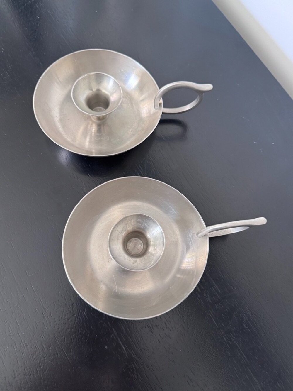 Danforth Pewter Candlestick Holders (Set of 2),Authentic by Judi Danforth,1989 - Picture 3 of 7